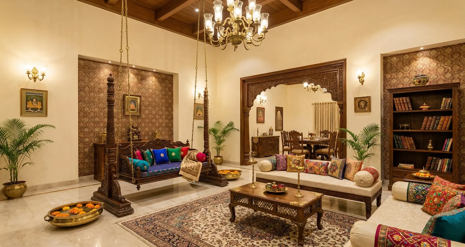 Premium lounge and ceiling design idea